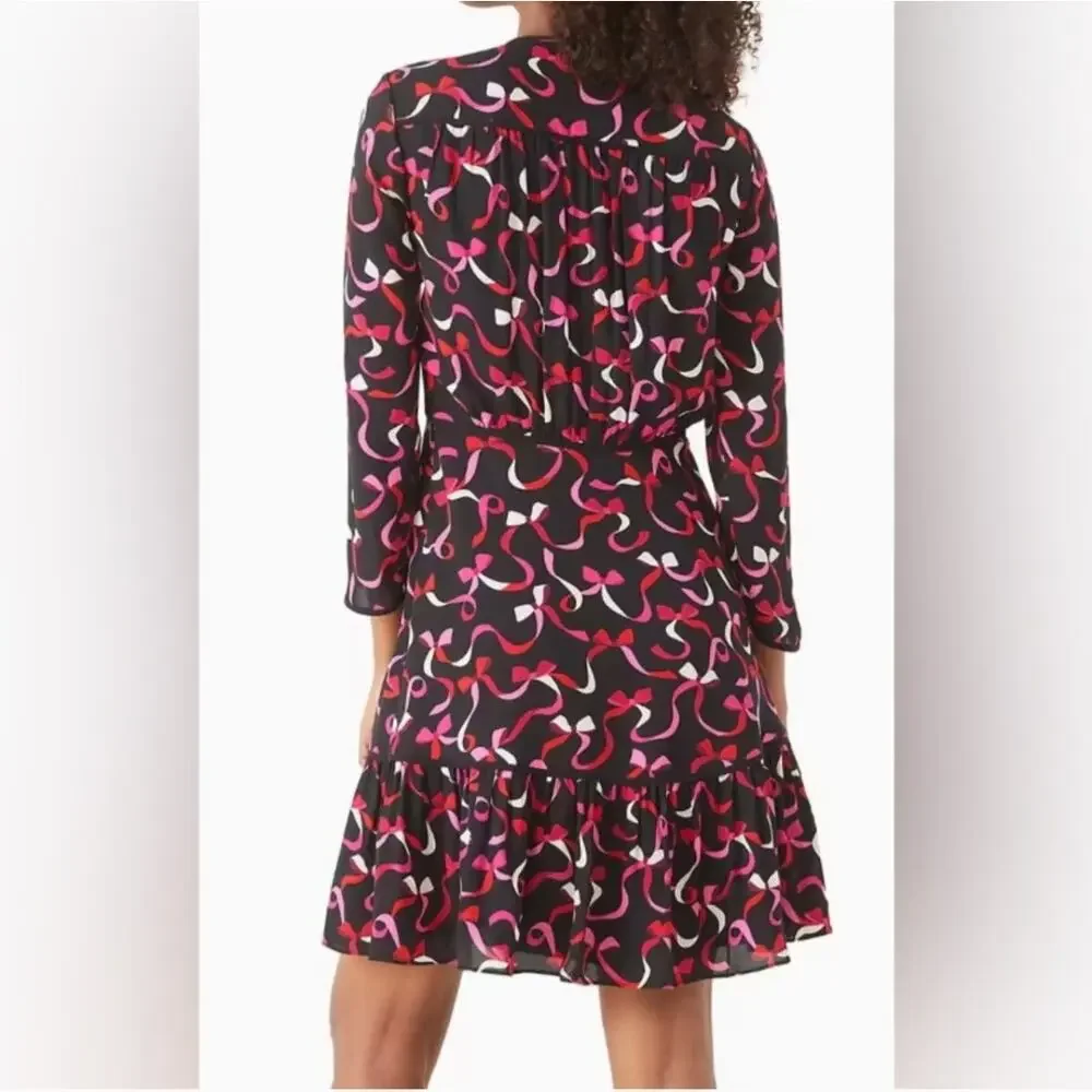 Kate Spade New York Ribbon Midi Dress Lined Zip Closure Womens Size 2